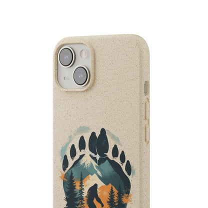 Bigfoot Print Phone Case – Compostable PLA & Bamboo Forest Design Printify