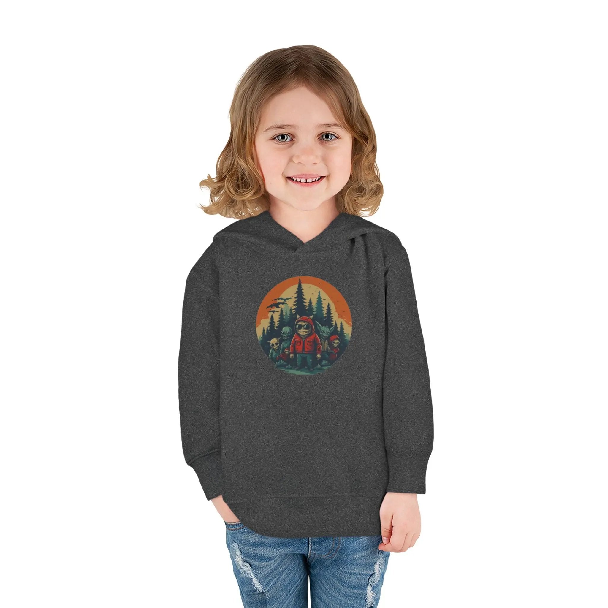 Adventure-Ready Toddler Pullover Fleece Hoodie – Cozy Kids Hoodie, Camping-Themed Gift, Fall/Winter Toddler Apparel Printify