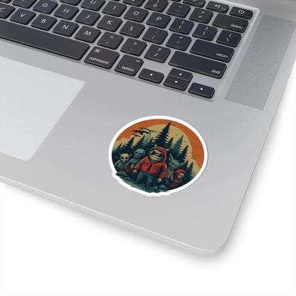 Spooky Adventure Kiss-Cut Stickers – Halloween Laptop, Journal & Window Stickers, Fun Gifts for Horror & Outdoor Lovers Printify