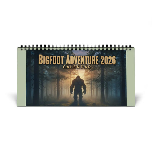 Bigfoot Adventure 2026 Desktop Calendar – Mystical Cryptid Art for Your Workspace - Squatch Wear