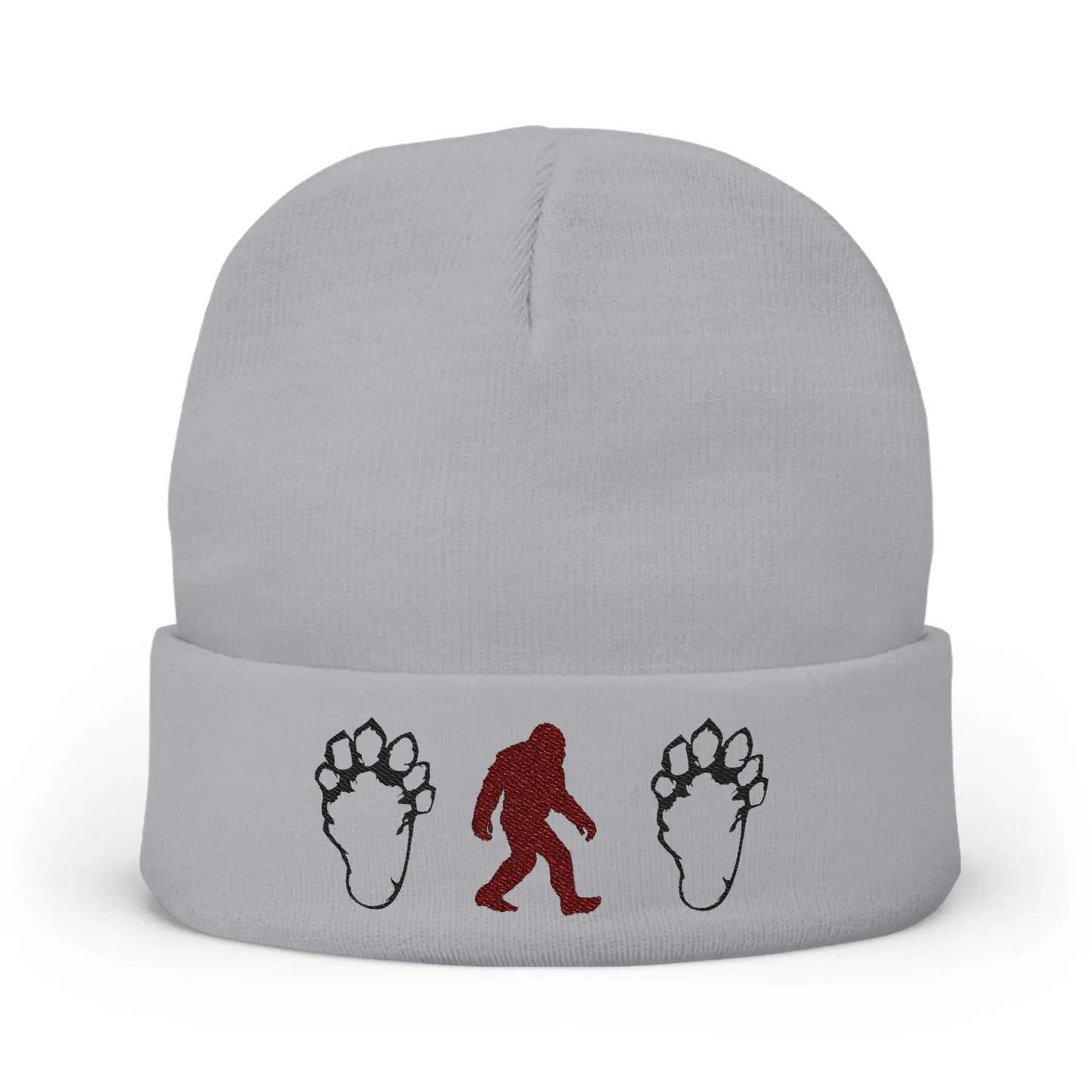 Embroidered Sasquatch Beanie – Cozy Knit Hat for Bigfoot Lovers Printify