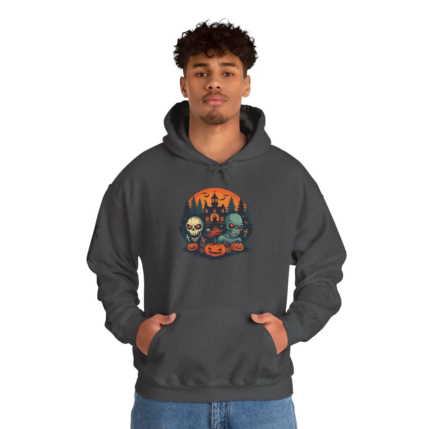 Halloween Hooded Sweatshirt – Unisex Heavy Blend™ Hoodie, Spooky Costume & Cozy Fall Layer, Gift for Halloween Lovers Printify