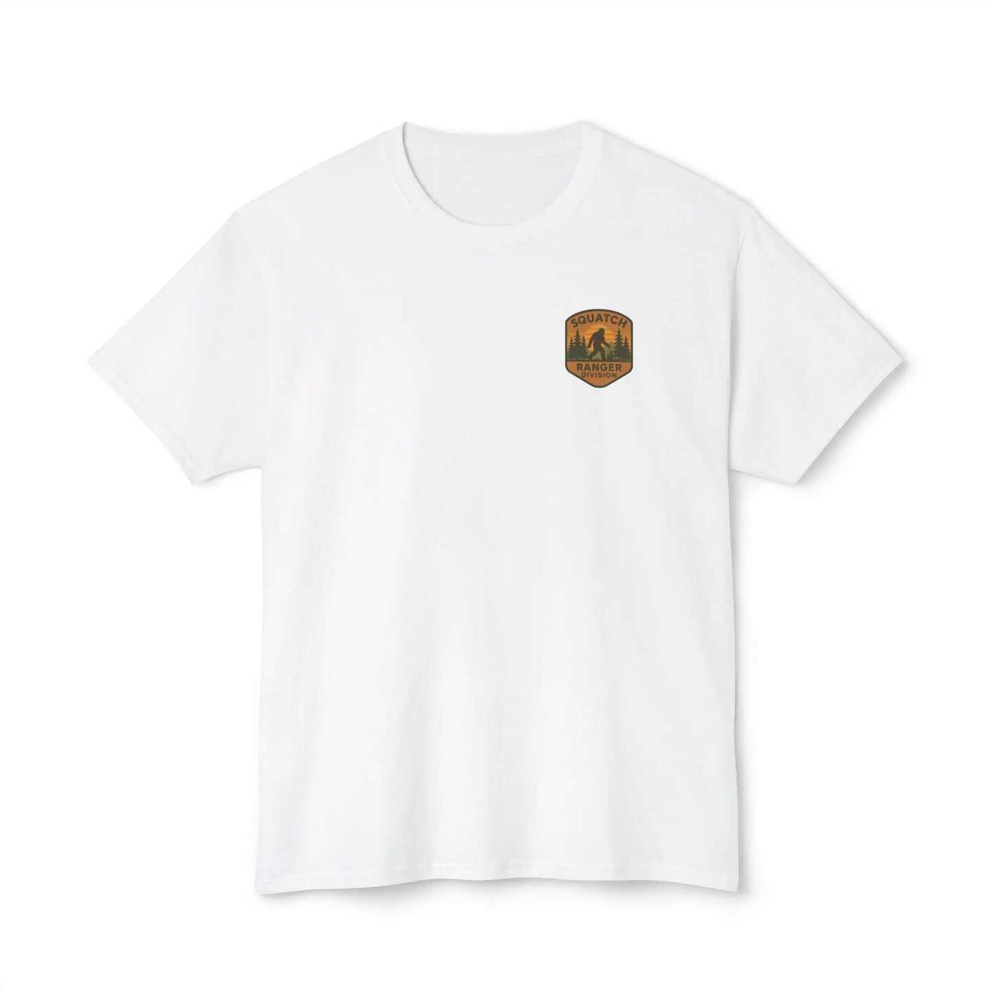 Adventure Patch T-Shirt — Vintage Mountain Forest Logo Tee | Outdoors Lifestyle Shirt