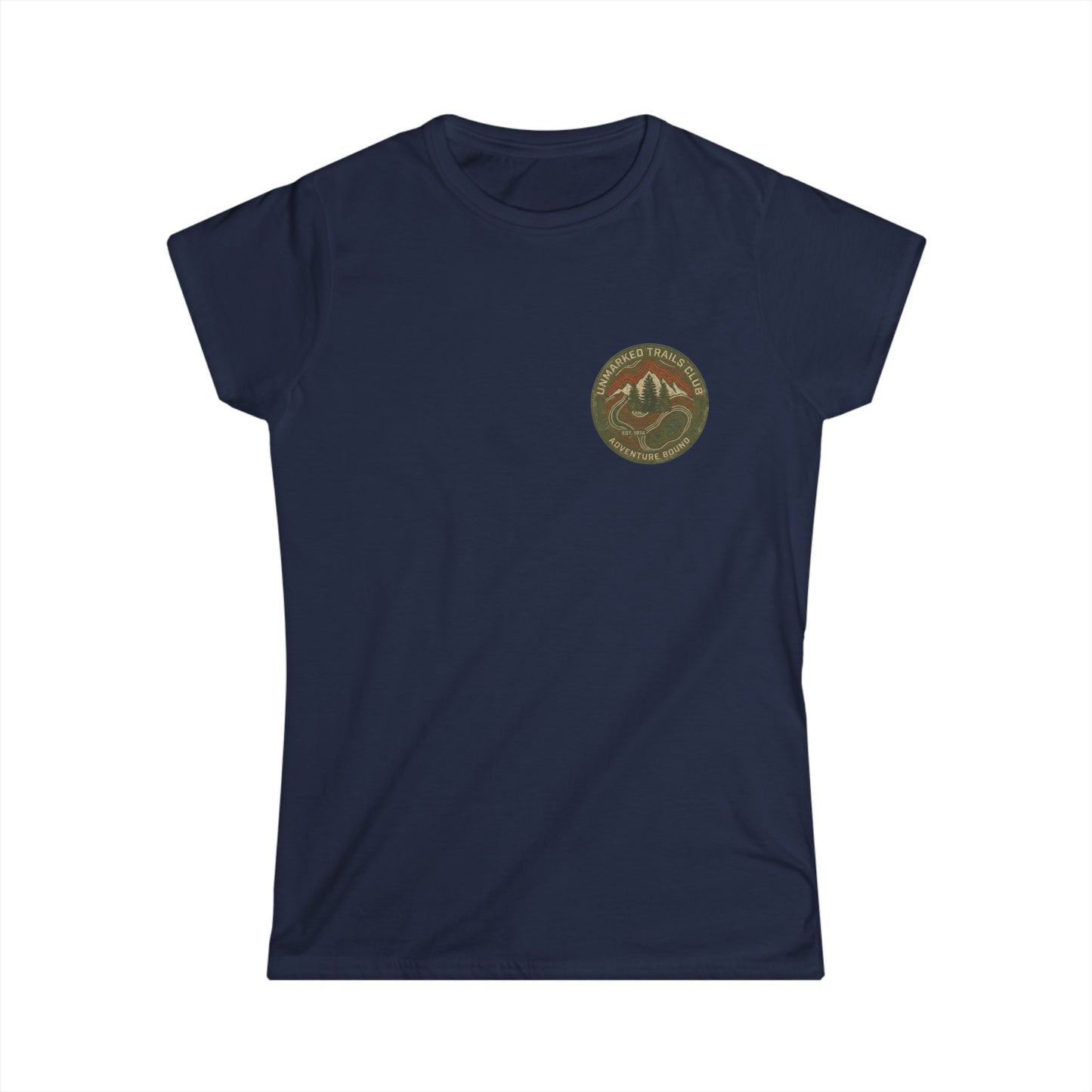 Women's Adventure Mountain Tee — Vintage Outdoor Patch Graphic