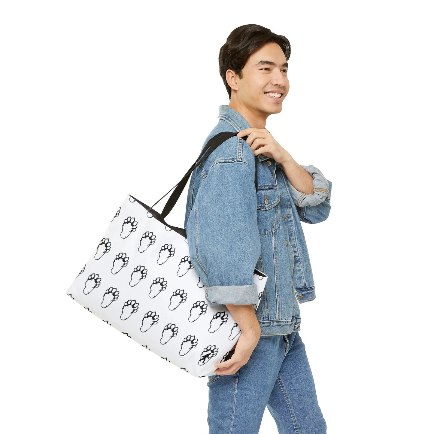 Bigfoot Paw Print Weekender Tote — Funny Sasquatch Travel Bag Printify