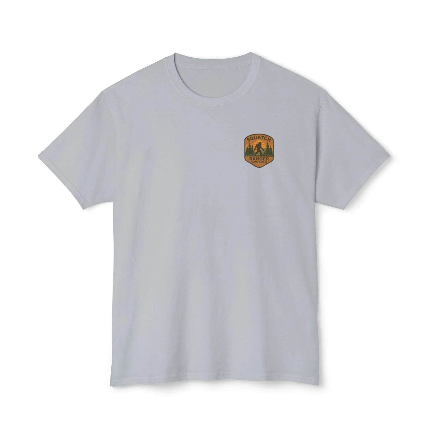 Adventure Patch T-Shirt — Vintage Mountain Forest Logo Tee | Outdoors Lifestyle Shirt