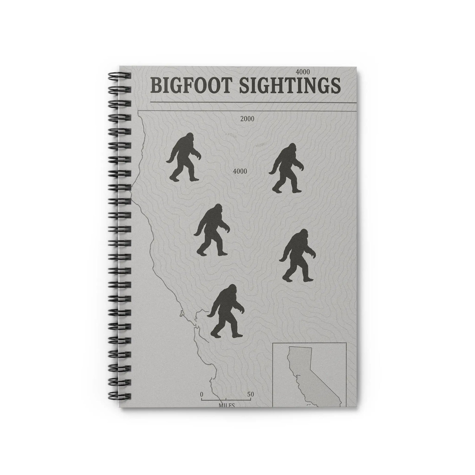 Northern California Bigfoot Sightings Spiral Notebook — Ruled Journal for Cryptid Hunters & Outdoor Notes Printify