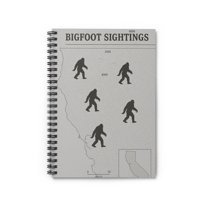 Northern California Bigfoot Sightings Spiral Notebook — Ruled Journal for Cryptid Hunters & Outdoor Notes Printify