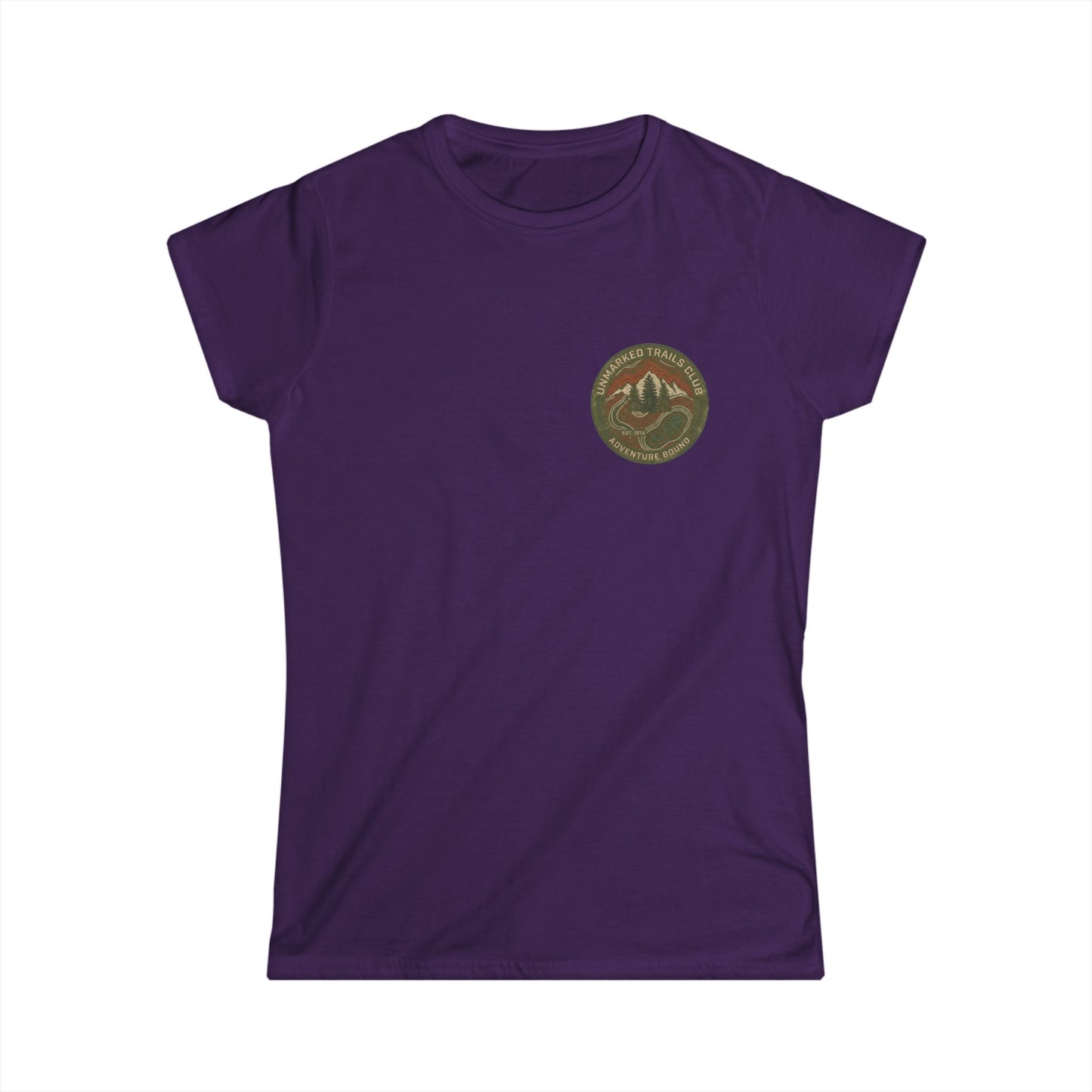 Women's Adventure Mountain Tee — Vintage Outdoor Patch Graphic