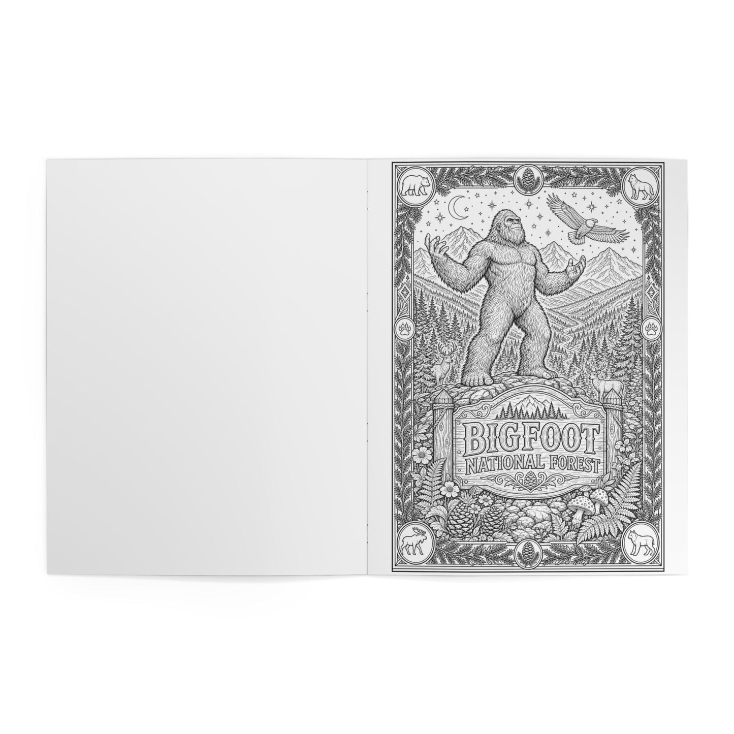 Cryptid National Parks Adult Coloring Book | Bigfoot, Mothman & Legendary Creatures