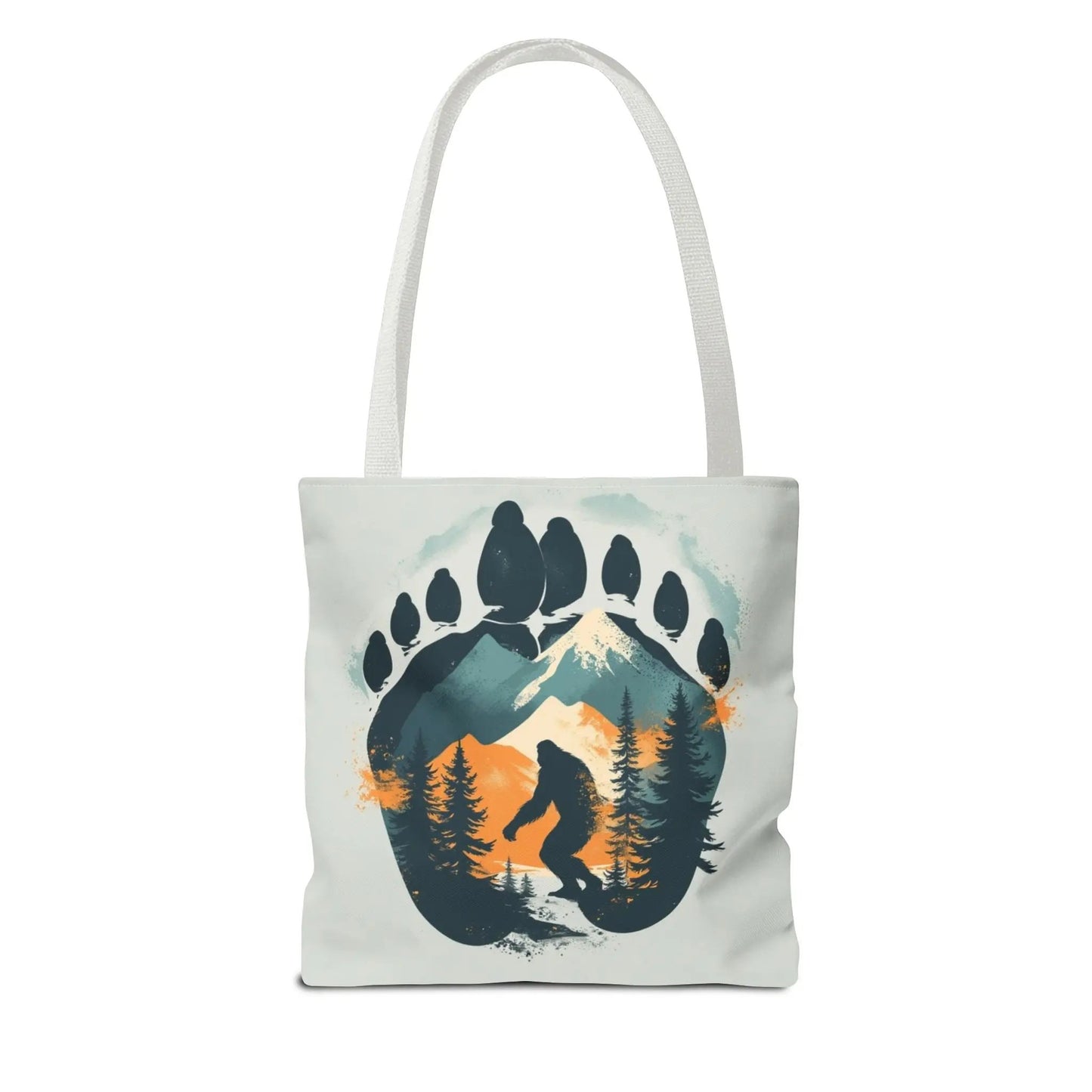Bigfoot Forest Tote Bag — Sasquatch Mountain Scenic Tote Printify