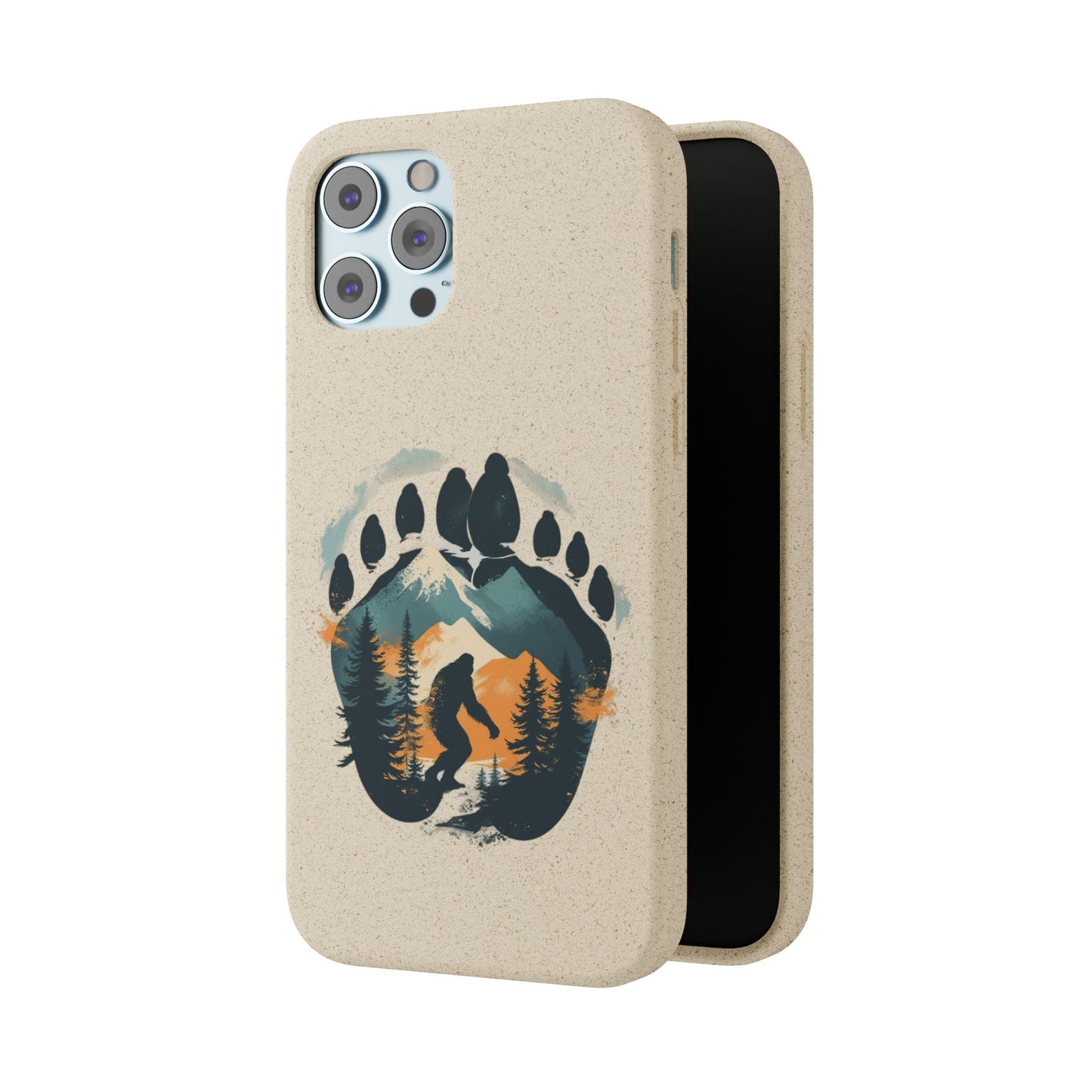 Bigfoot Print Phone Case – Compostable PLA & Bamboo Forest Design Printify