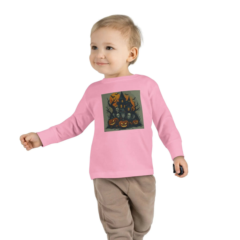 Toddler Halloween Long Sleeve Tee – Spooky Ghosts, Cute Pumpkin Shirt, Costume & Fall Outfit, Kids Party Wear Printify