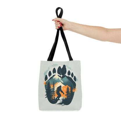 Bigfoot Forest Tote Bag — Sasquatch Mountain Scenic Tote Printify