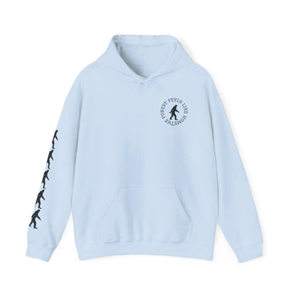 Bigfoot Forest Hoodie — Sasquatch Silhouette Sunset Pullover