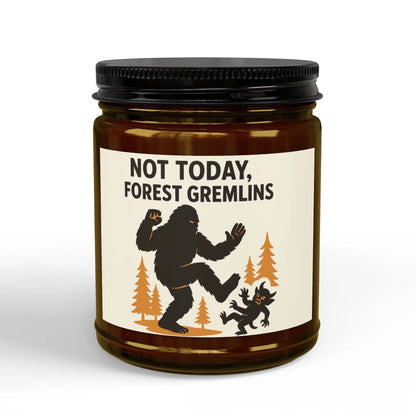 Not Today Forest Gremlins Soy Candle — 4oz & 9oz Scented Jar Printify