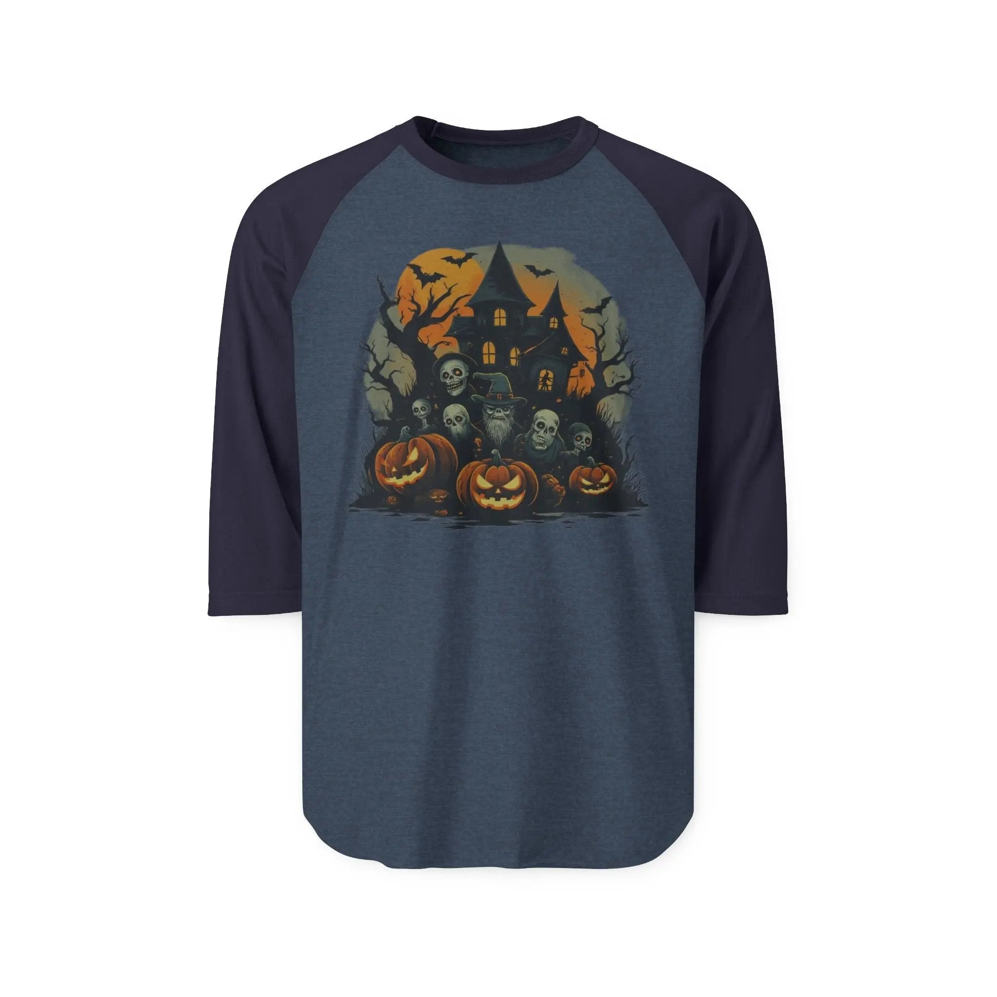 Halloween Theme Unisex Raglan Shirt – Spooky Tee for Fall Festivals, Parties & Everyday Autumn Style - Squatch Wear