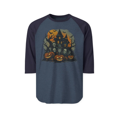 Halloween Theme Unisex Raglan Shirt – Spooky Tee for Fall Festivals, Parties & Everyday Autumn Style - Squatch Wear