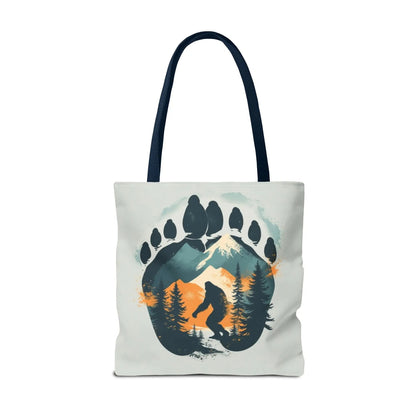 Bigfoot Forest Tote Bag — Sasquatch Mountain Scenic Tote Printify