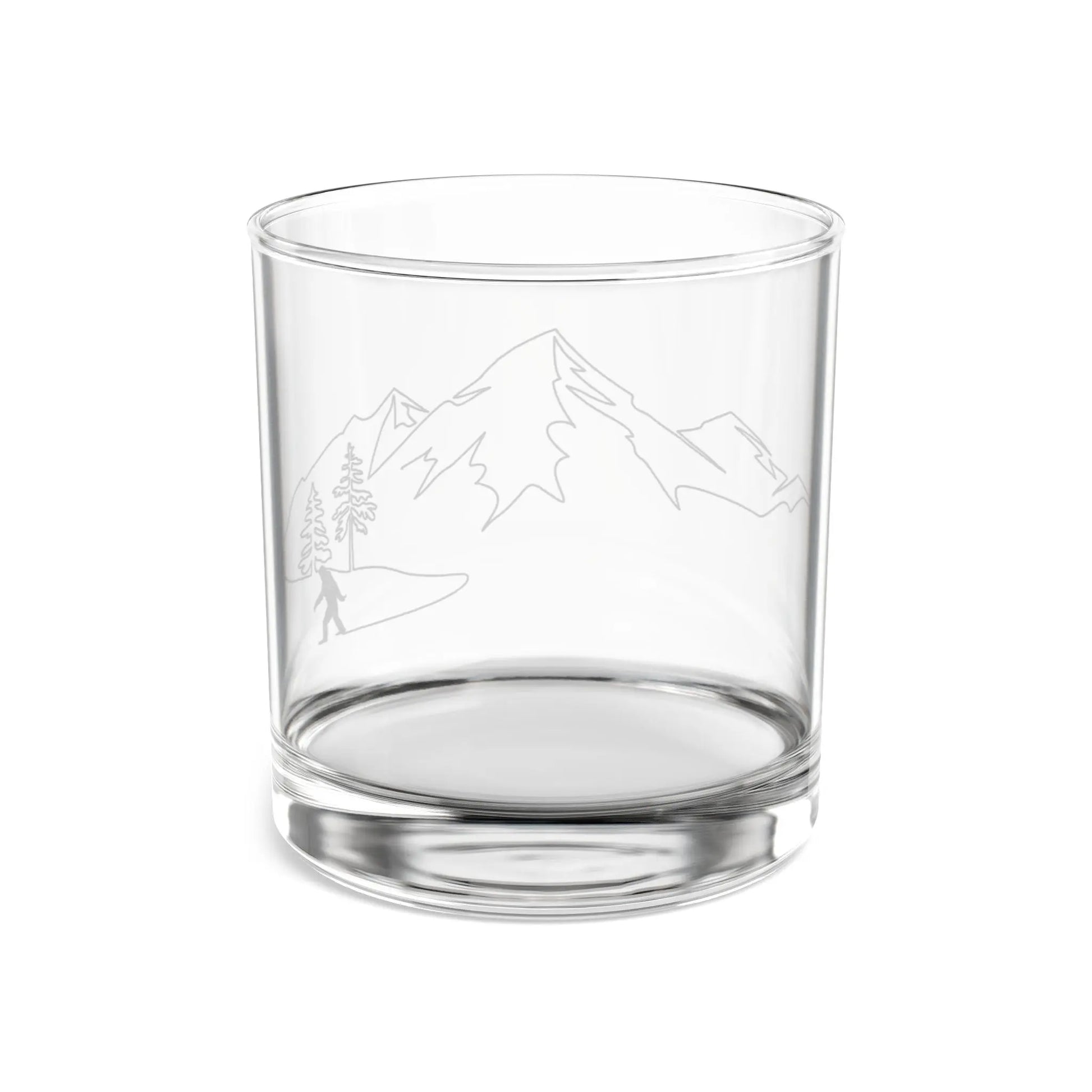 Mountain Etched 10oz Rocks Glass — Whiskey Tumbler with Scenic Pine & Peak Design Printify