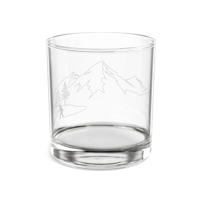 Mountain Etched 10oz Rocks Glass — Whiskey Tumbler with Scenic Pine & Peak Design Printify