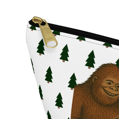 Bigfoot and Alien Accessory Pouch – Woodland Zip-Top Organizer Bag Printify