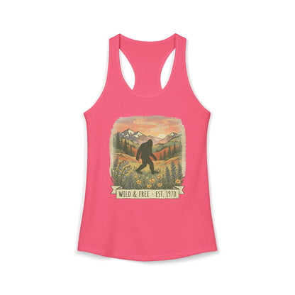 Sasquatch in the Meadow Racerback Tank