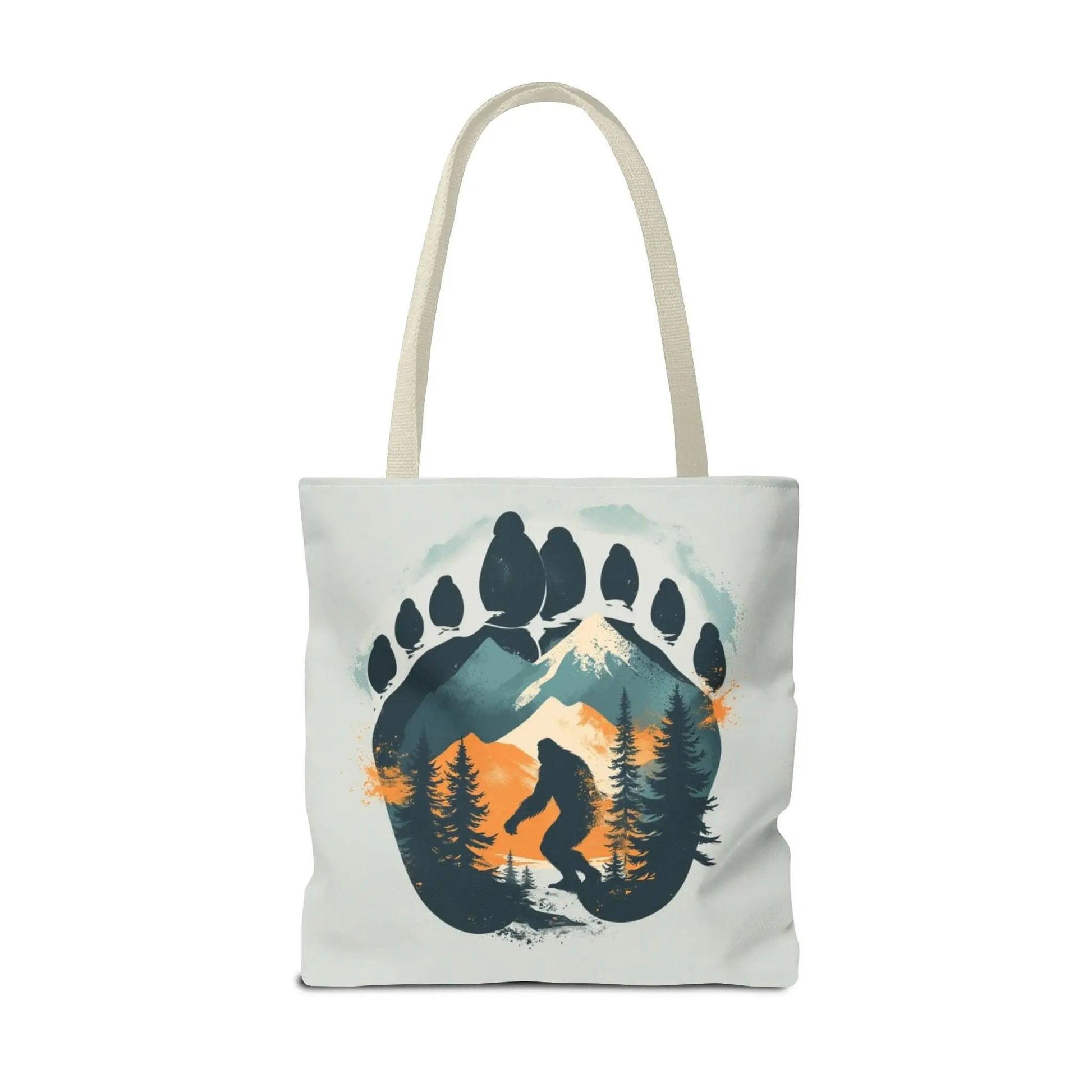 Bigfoot Forest Tote Bag — Sasquatch Mountain Scenic Tote Printify