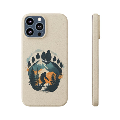 Bigfoot Print Phone Case – Compostable PLA & Bamboo Forest Design Printify