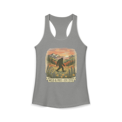 Sasquatch in the Meadow Racerback Tank