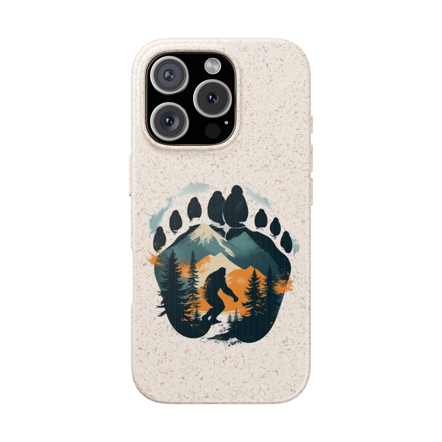 Bigfoot Print Phone Case – Compostable PLA & Bamboo Forest Design Printify