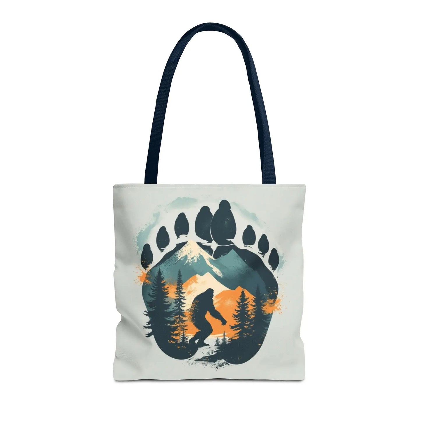 Bigfoot Forest Tote Bag — Sasquatch Mountain Scenic Tote Printify
