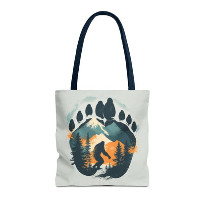 Bigfoot Forest Tote Bag — Sasquatch Mountain Scenic Tote Printify