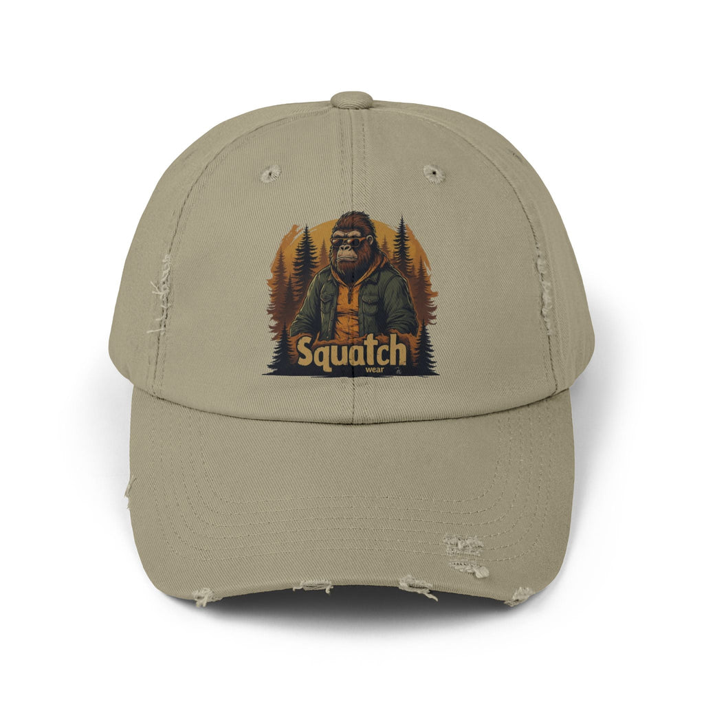 Unisex Distressed Squatch Cap – Casual Outdoor Hat for Hiking, Camping & Festivals Printify