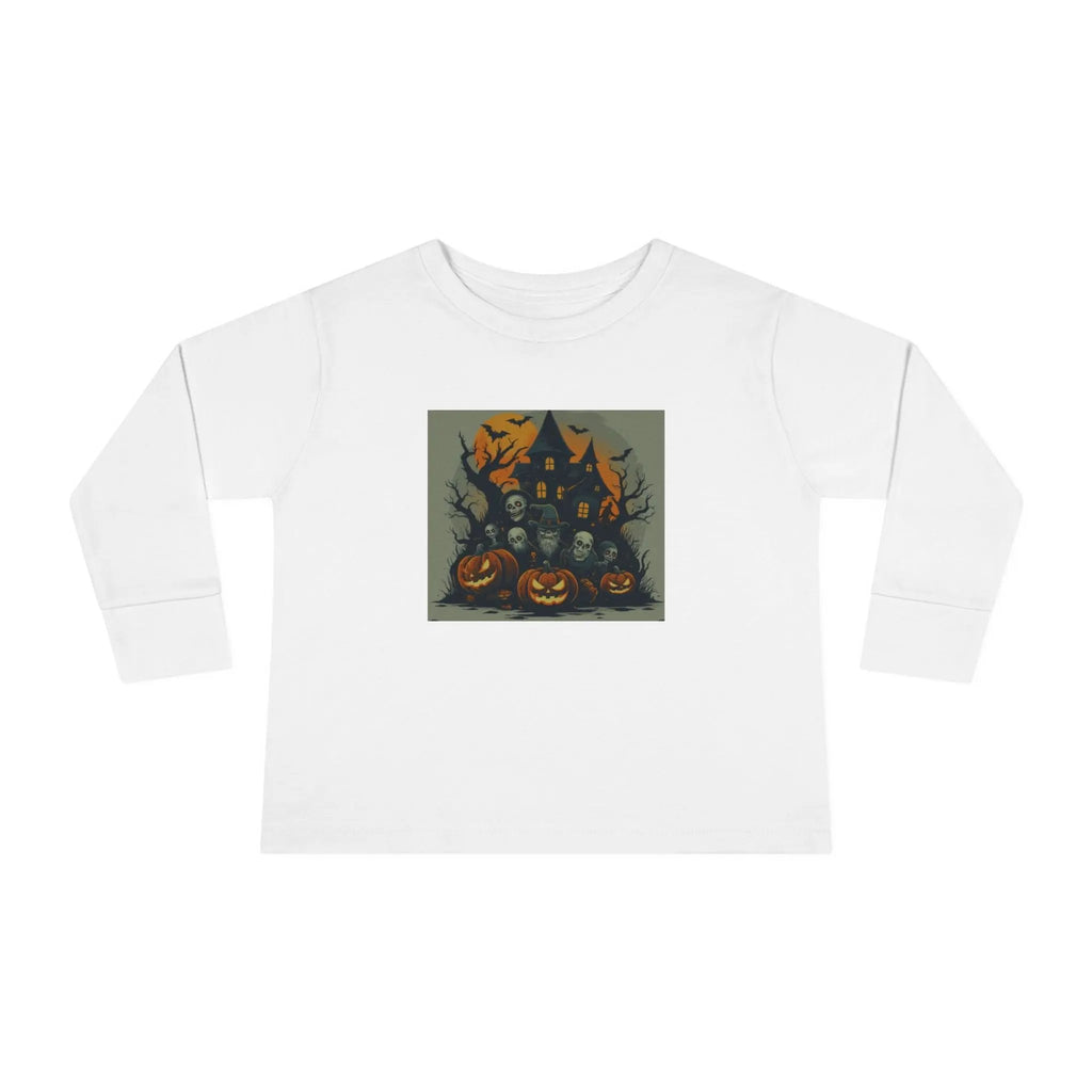 Toddler Halloween Long Sleeve Tee – Spooky Ghosts, Cute Pumpkin Shirt, Costume & Fall Outfit, Kids Party Wear Printify