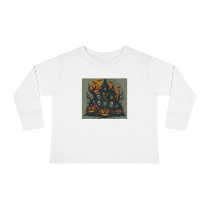 Toddler Halloween Long Sleeve Tee – Spooky Ghosts, Cute Pumpkin Shirt, Costume & Fall Outfit, Kids Party Wear Printify