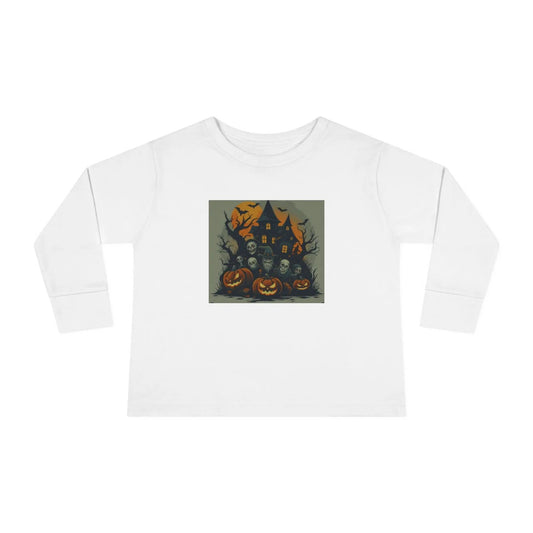 Toddler Halloween Long Sleeve Tee – Spooky Ghosts, Cute Pumpkin Shirt, Costume & Fall Outfit, Kids Party Wear Printify