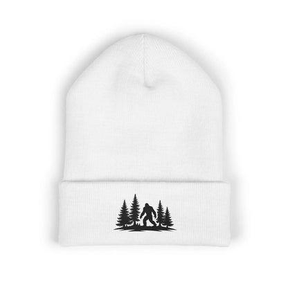 Embroidered Mountain & Pine Trees Cuffed Beanie