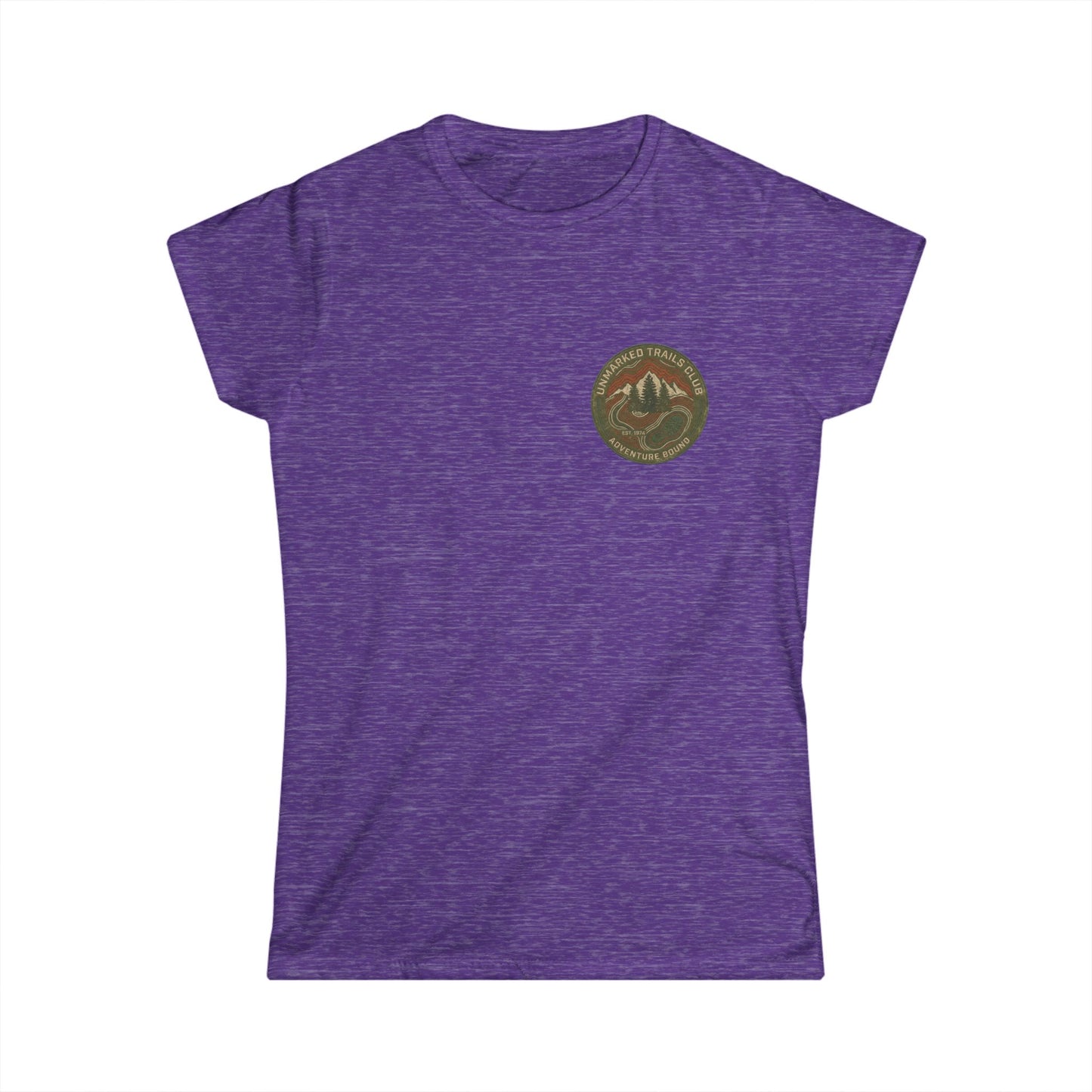 Women's Adventure Mountain Tee — Vintage Outdoor Patch Graphic