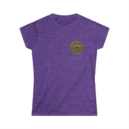 Women's Adventure Mountain Tee — Vintage Outdoor Patch Graphic