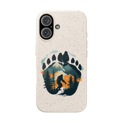 Bigfoot Print Phone Case – Compostable PLA & Bamboo Forest Design Printify