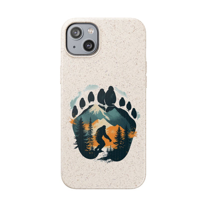 Bigfoot Print Phone Case – Compostable PLA & Bamboo Forest Design Printify