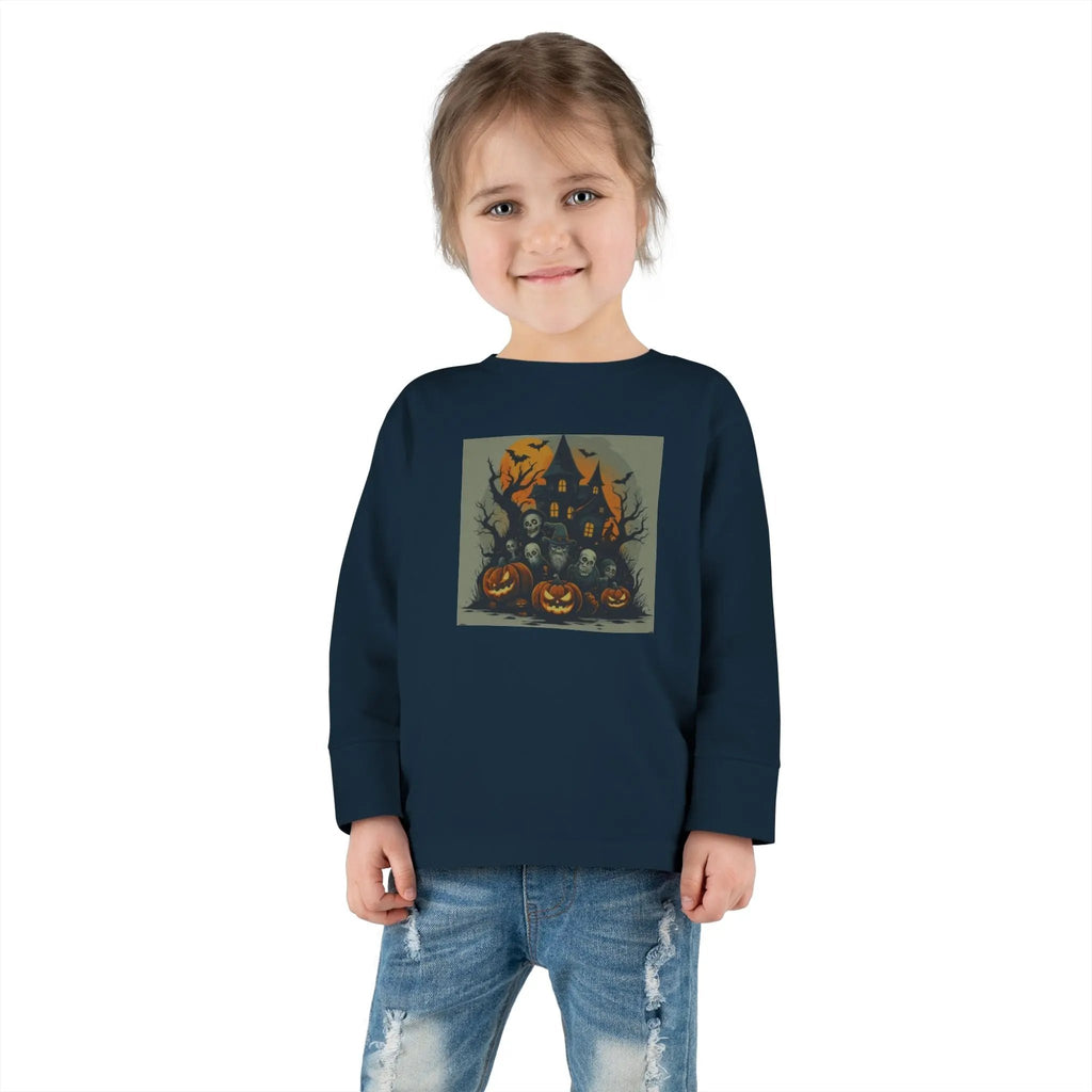 Toddler Halloween Long Sleeve Tee – Spooky Ghosts, Cute Pumpkin Shirt, Costume & Fall Outfit, Kids Party Wear Printify