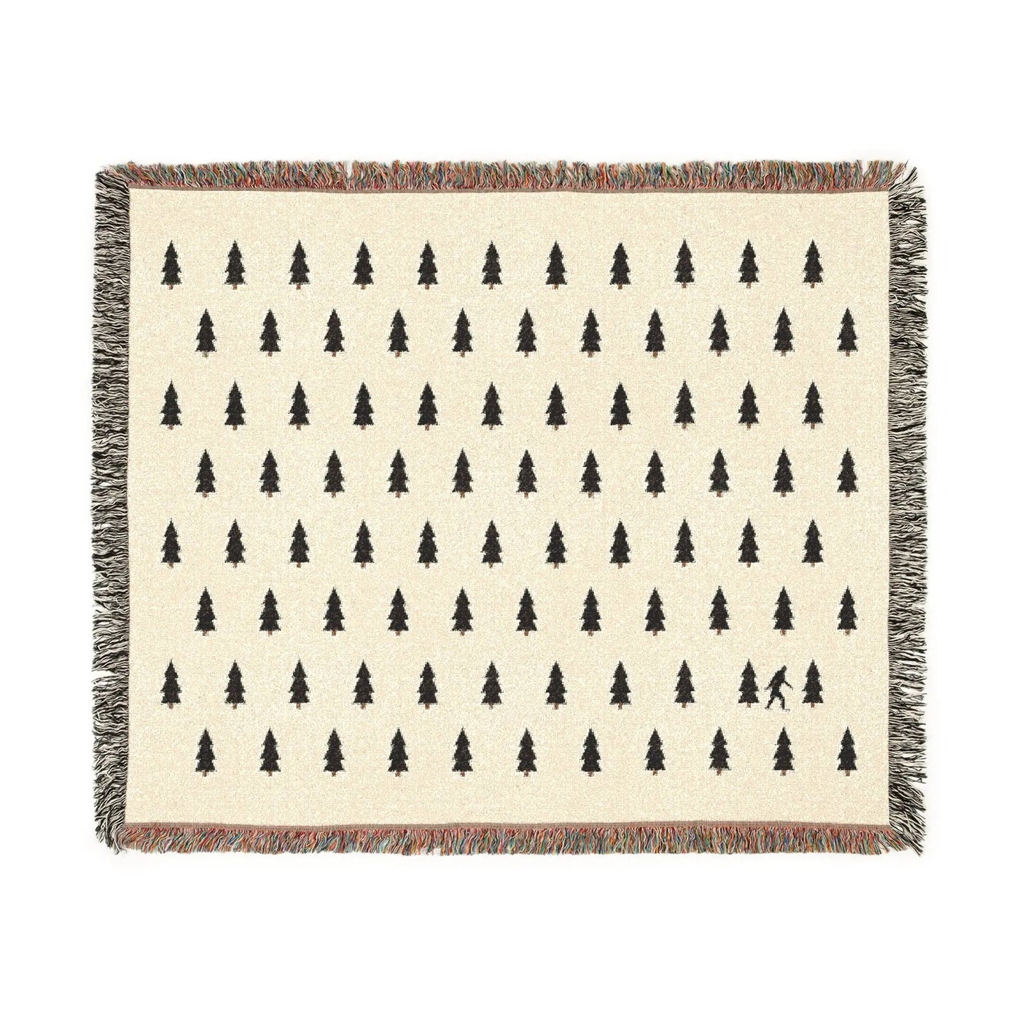Bigfoot Woven Blanket – 100% Cotton Cozy Cryptid Throw by Squatch Wear | Sasquatch Home Décor Gift Printify
