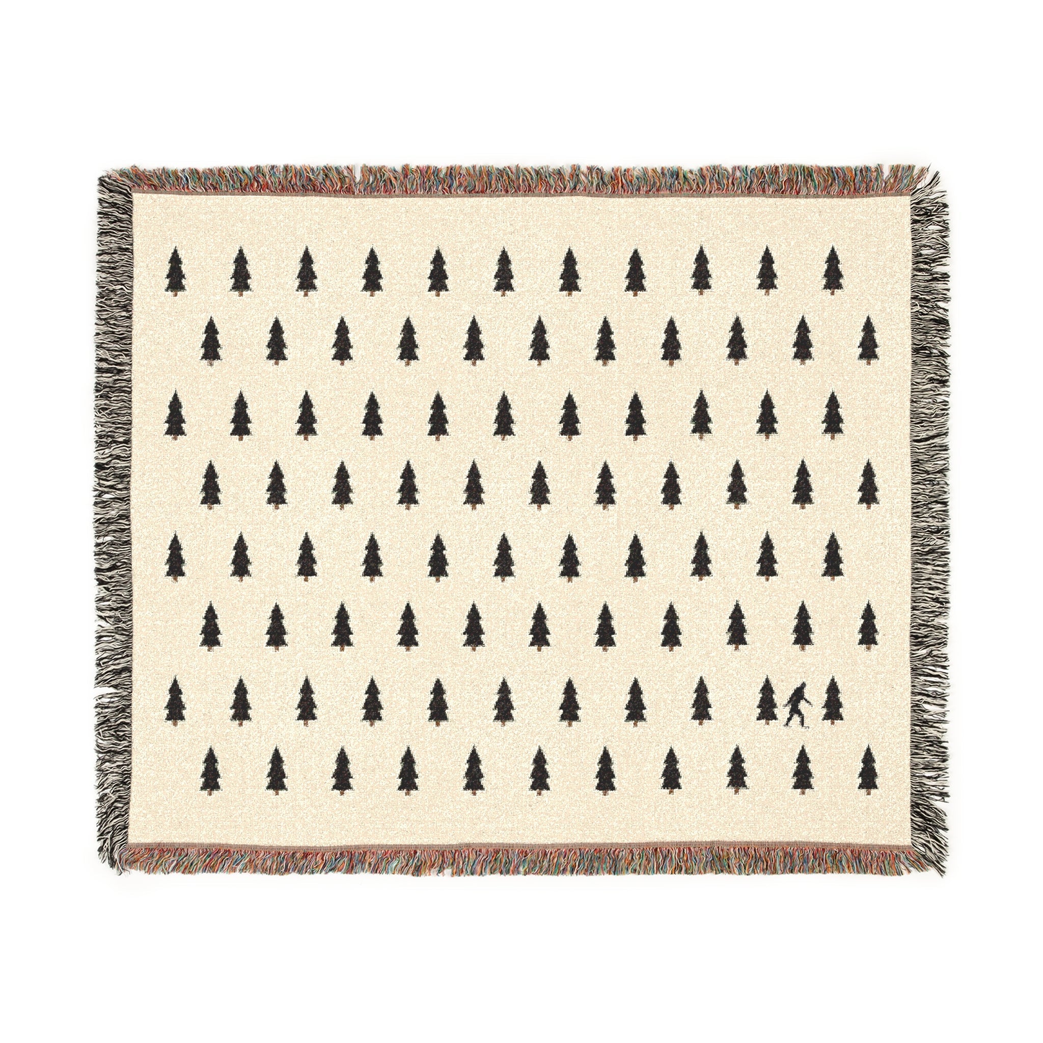Bigfoot Woven Blanket – 100% Cotton Cozy Cryptid Throw by Squatch Wear | Sasquatch Home Décor Gift Printify