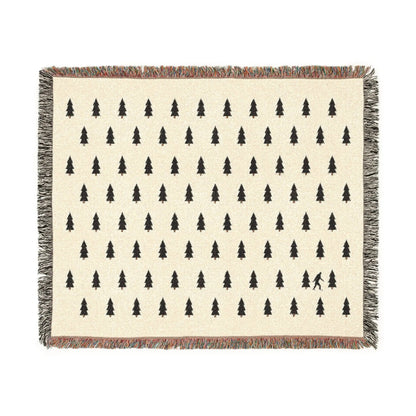 Bigfoot Woven Blanket – 100% Cotton Cozy Cryptid Throw by Squatch Wear | Sasquatch Home Décor Gift Printify