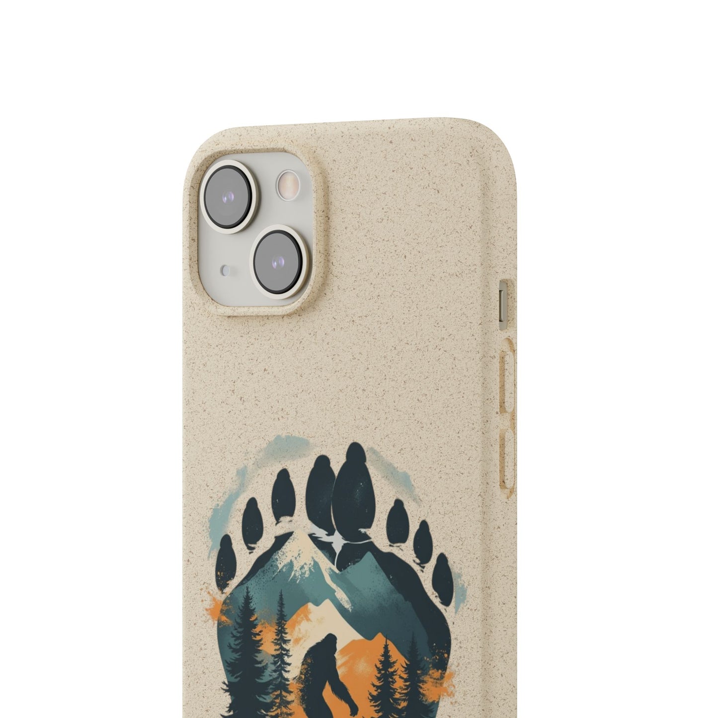 Bigfoot Print Phone Case – Compostable PLA & Bamboo Forest Design Printify