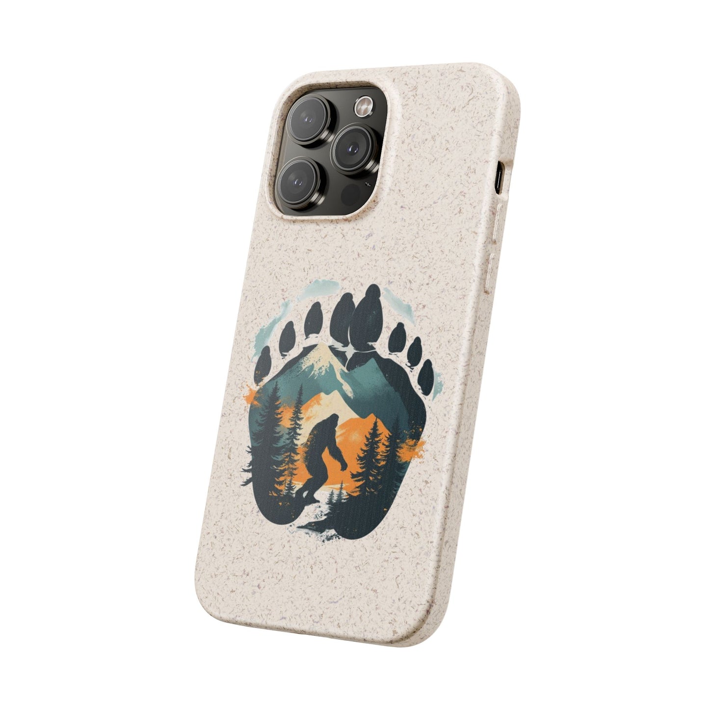 Bigfoot Print Phone Case – Compostable PLA & Bamboo Forest Design Printify