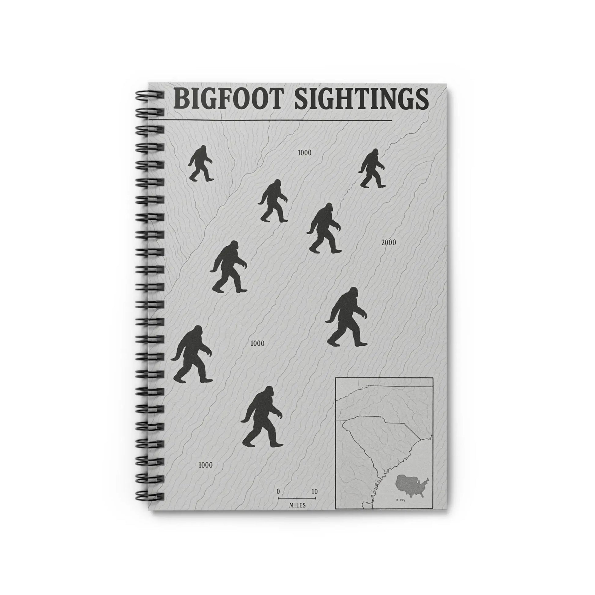 South Carolina Bigfoot Sightings Spiral Notebook — Ruled Journal for Cryptid Hunters & Outdoor Notes Printify