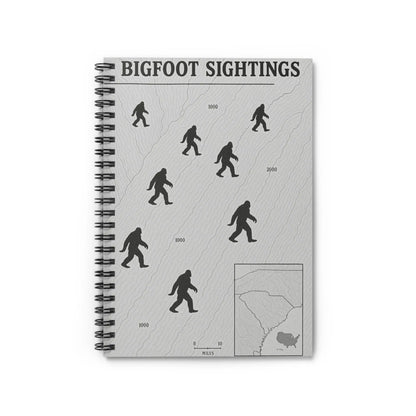 South Carolina Bigfoot Sightings Spiral Notebook — Ruled Journal for Cryptid Hunters & Outdoor Notes Printify